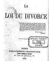 Nouvelle loi sur le divorce