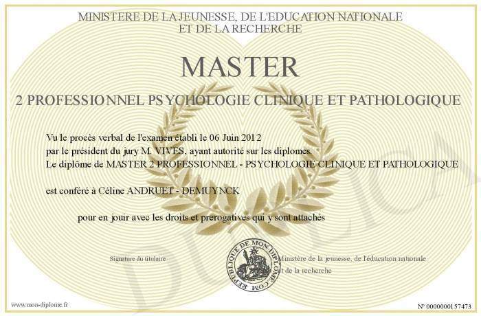 Master psychologie clinique